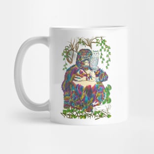 Vibrant Jungle Gorilla and Cat Mug